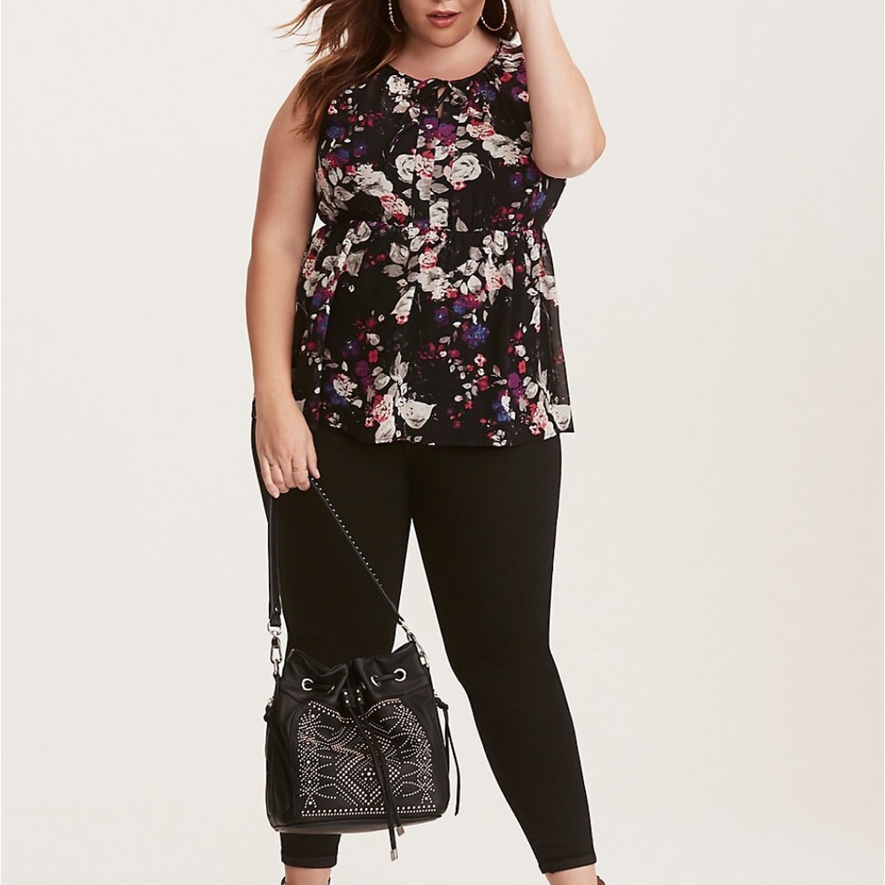 TORRID Floral Print Chiffon Tank Top Size 0